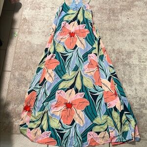 Nicole Miller Orange Pink Asymmetrical Maxi Skirt Resort Wear